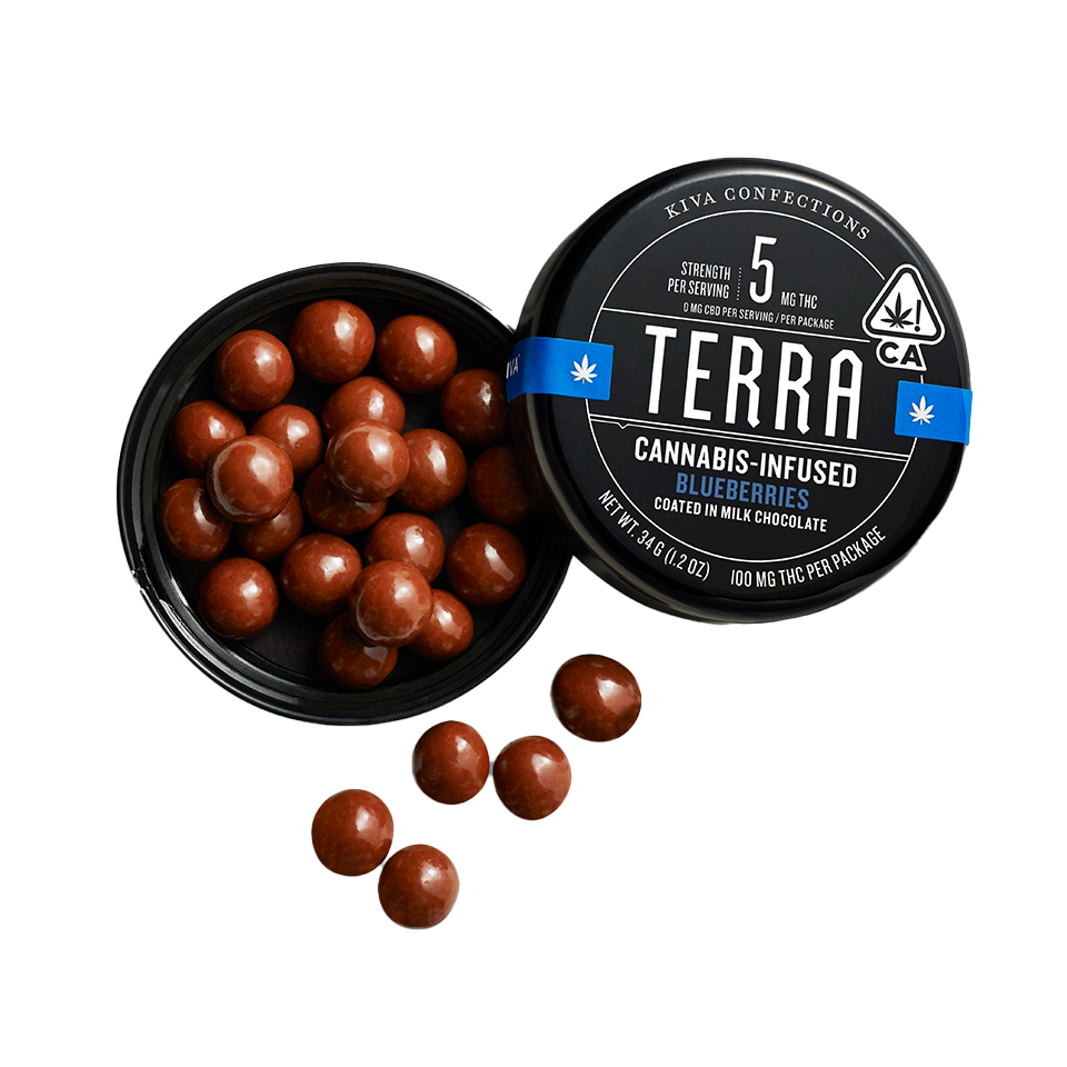 open container of blueberry terrabites
